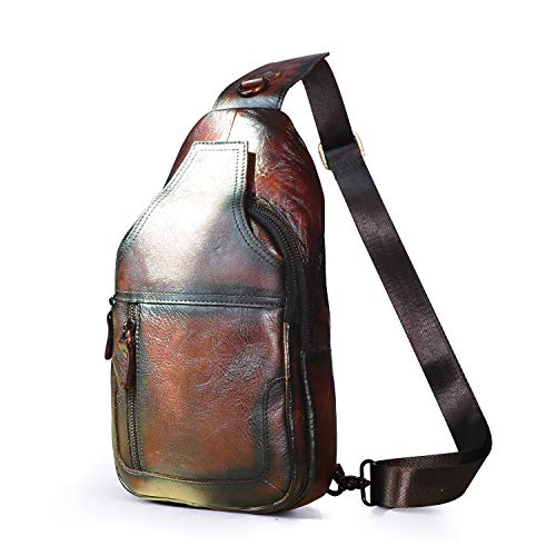 Men Casual Crossbody Chest Sling Bag Leather E144049