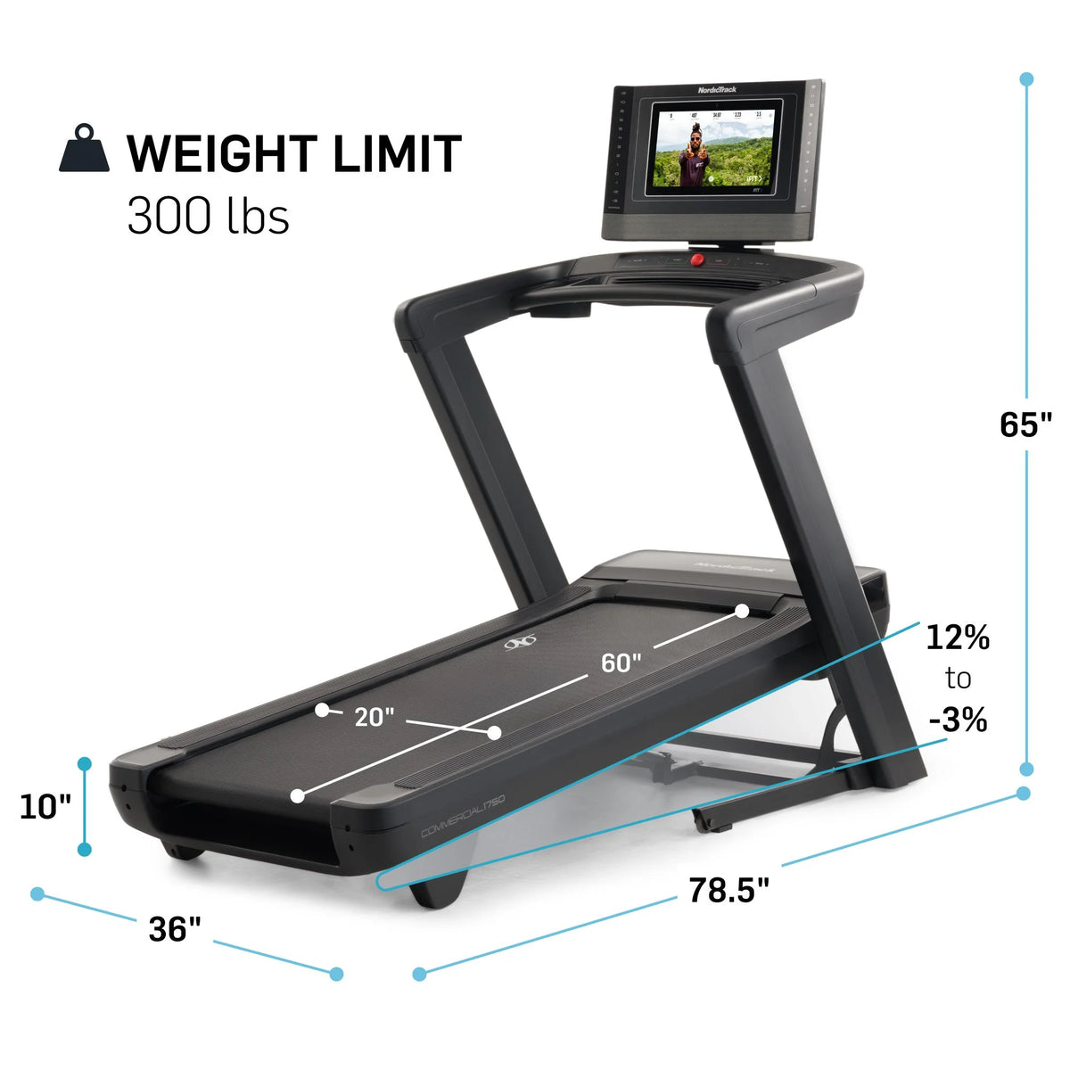 Treadmill with 14” Pivoting Touchscreen M97946