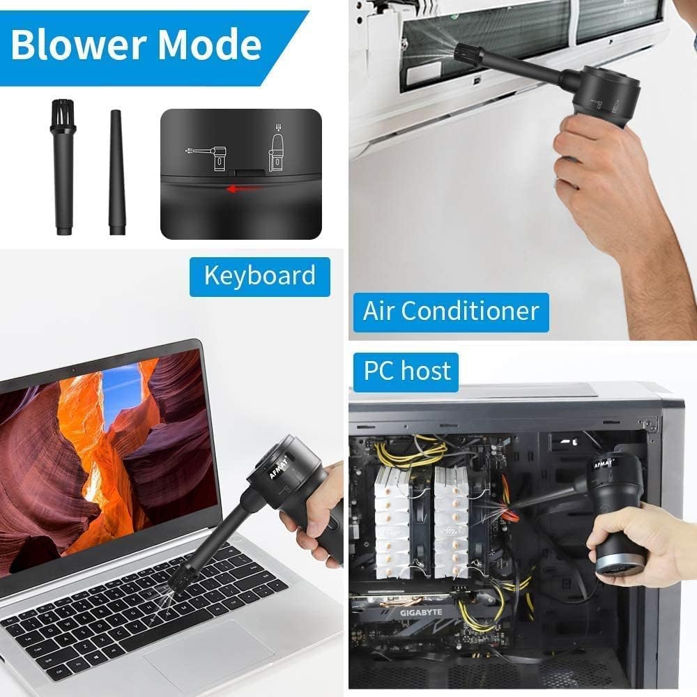 Compressed Air Duster 2-in-1, USB Rechargeable Electric Mini Vacuum Cleaner K994