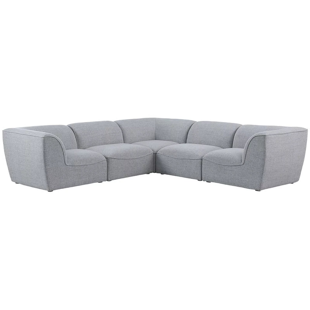 Grey Linen Textured Modular Sectional L25988