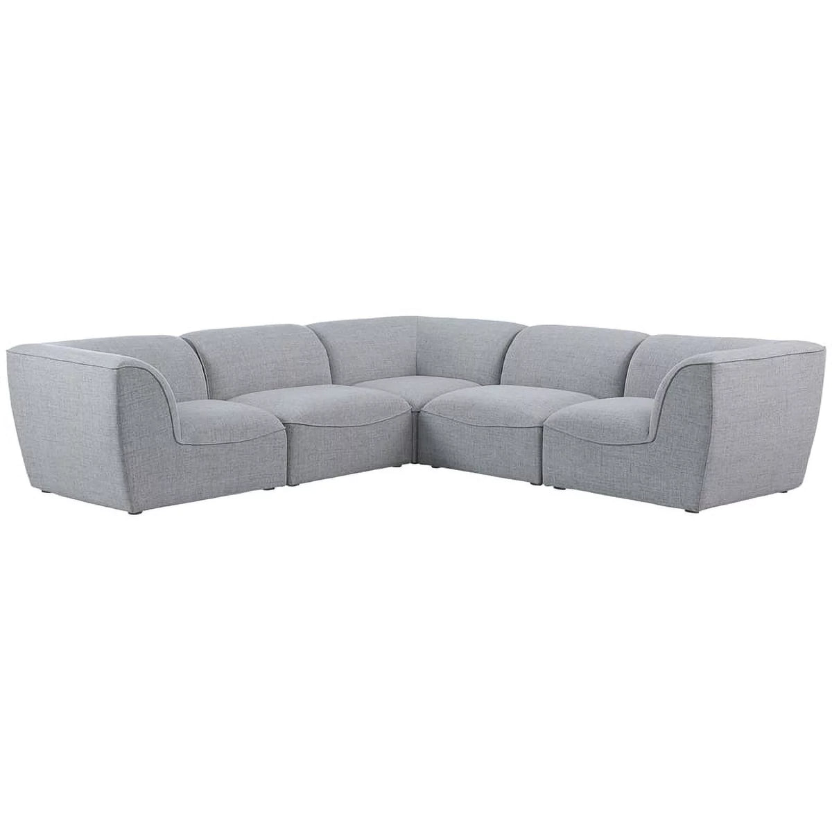Grey Linen Textured Modular Sectional L25988