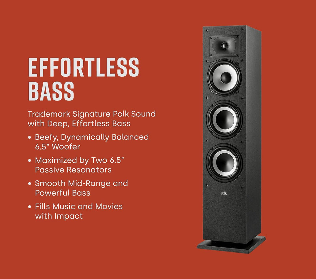 Midnight Black Tower Speaker with 1" Tweeter and 6.5" Woofer S994191
