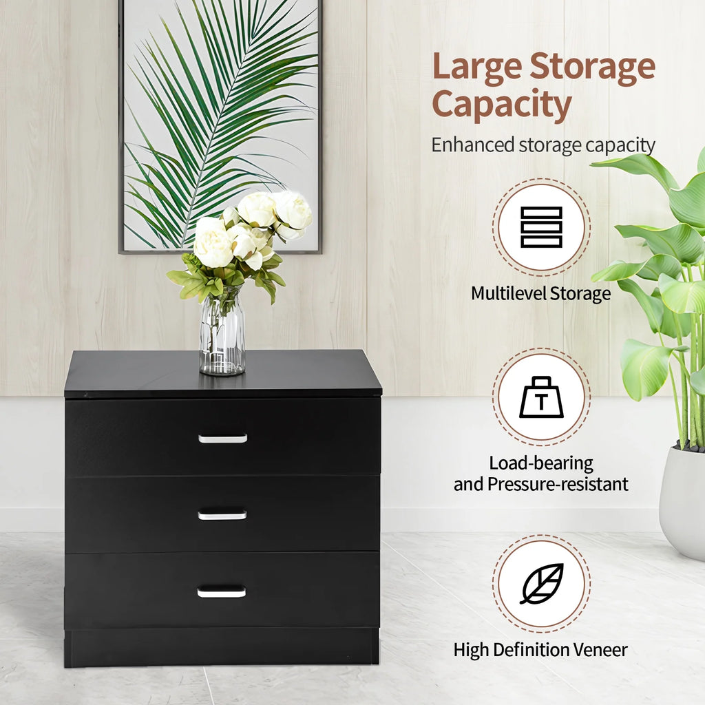Black Wooden Storage Chest of Drawers Q595