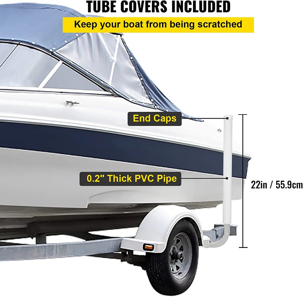 22 in. Steel Boat Trailer Guide-on with White PVC Tube Covers M7936