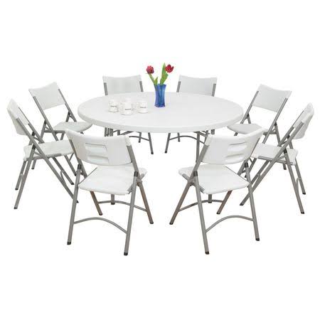 Folding Chair, Plastic, Gray, Pkg of 4 B92539