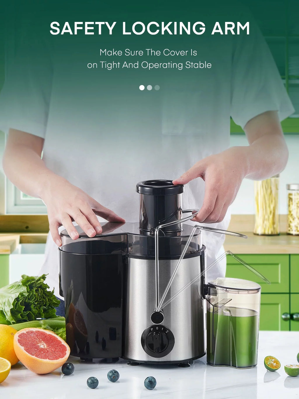 Juicer Machines Vegetable and Fruit with 3-Speed Setting 400W Motor L832323