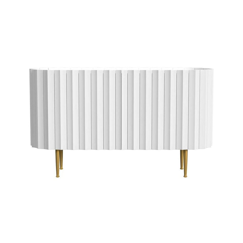 White Wood Two Door Console W7111