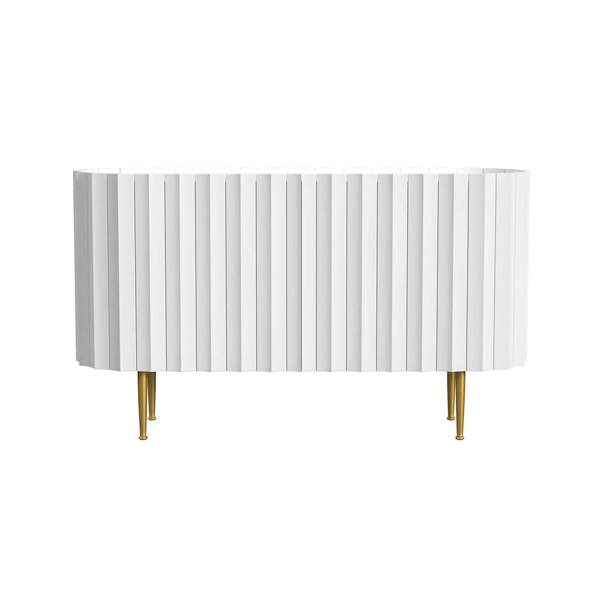 White Wood Two Door Console W7111