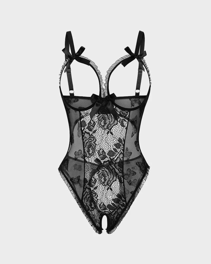 Crotchless Lace Mini Bodysuit E7856