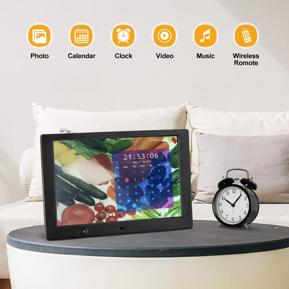 10 inch Digital Picture Frame with 16:9 Screen, 1080P Video F247