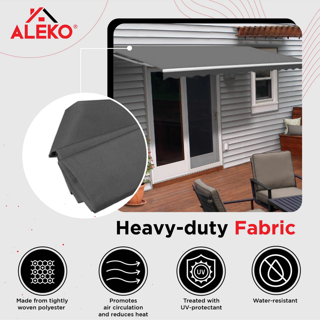Retractable Patio 13' x 10' Awning Canopy, Gray F451