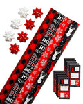 Red and Black Christmas Wrapping Paper Set with Cut Lines B198883