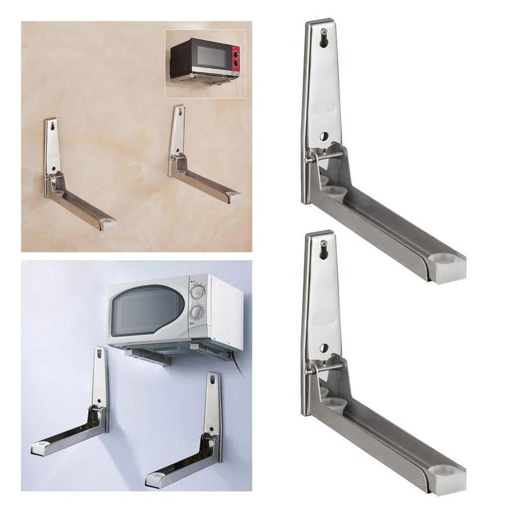 Stainless Steel Microwave Oven Shelf Rack Wall Mounted Stand Support Frame Q4188