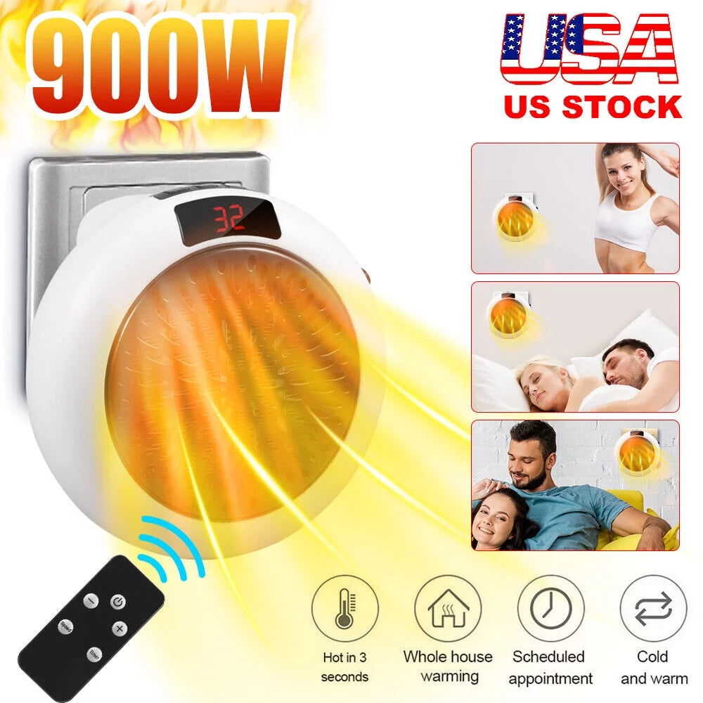 900W White Digital Thermostat Electric Heater H156