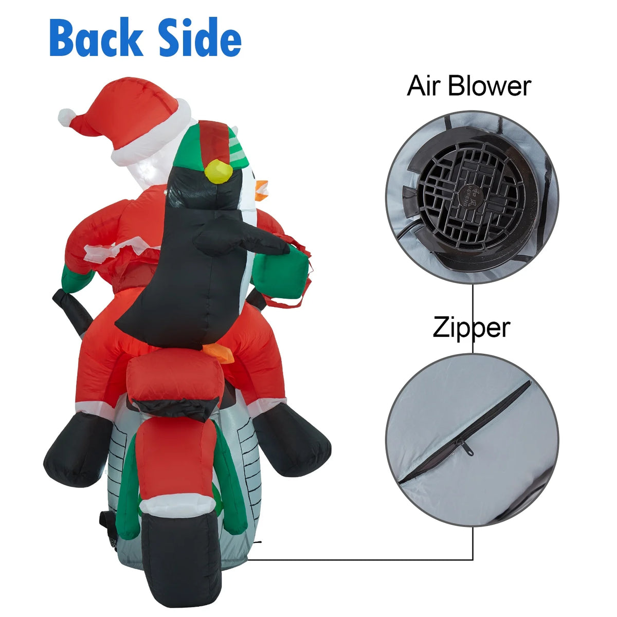 Christmas Inflatable Santa Claus Penguin on Motorcycle M9755