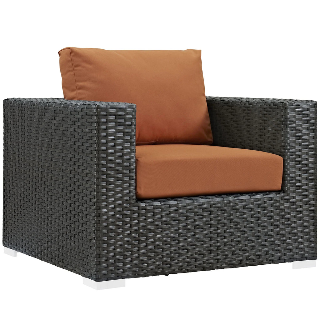 Orange Rattan 10 PCS Sectional Sofa Set Y1089