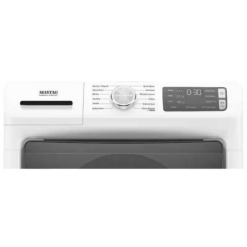 White Front Load Washing Machine with Steam H2240