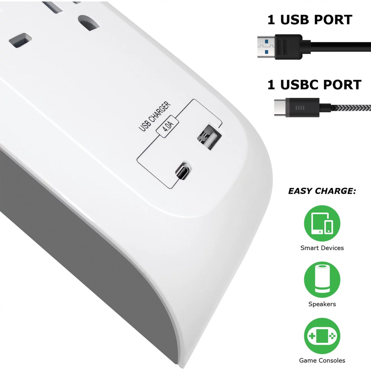 8-Outlet USB-A and USB-C Surge Protector Power Strip Z972