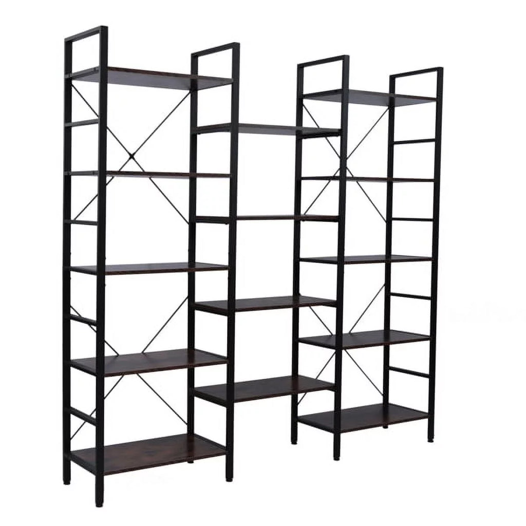 5-Shelf Wood and Metal Bookcase Z1972
