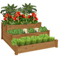 3-Tier Fir Wood Raised Garden Bed Planter J268177