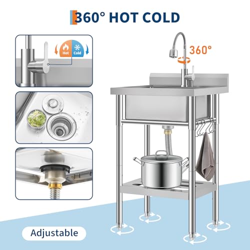 Stainless Steel Utility Sink with Faucet A700859