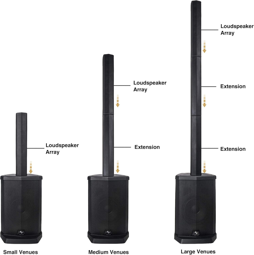 White Passive Wall-Mount Column Line Array Speaker with 8 x 5” Woofers Y718088