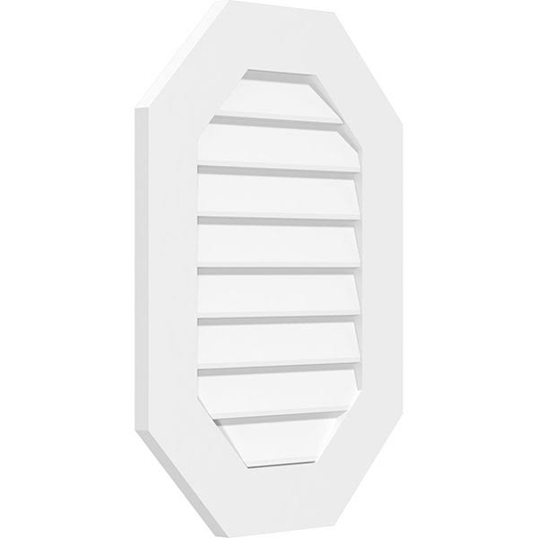 30x22W x 38x22H Vertical Elongated Octagon PVC Gable Vent O370320