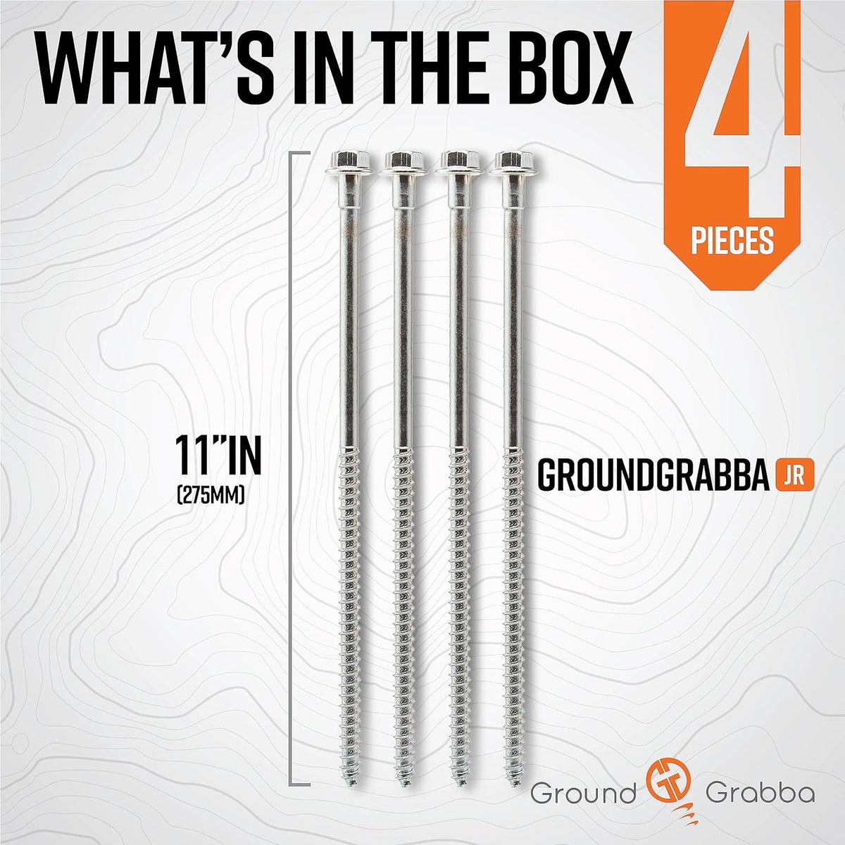 11 Inch 4 Pack Heavy Duty Screw-In Ground Anchors Q818