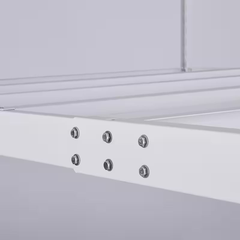 Adjustable Height White Overhead Ceiling Storage Rack U37679