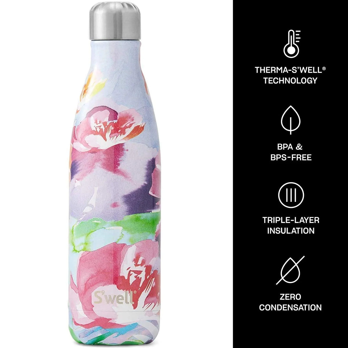 Stainless Steel Water Bottle 17 Fl Oz Triple-Layered Vacuum-Insulated BPA-Free L115293