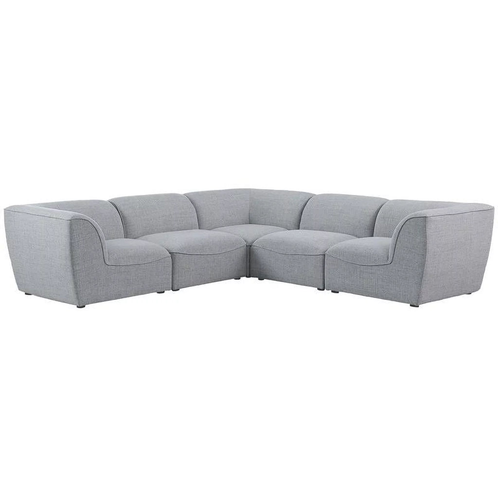 Grey Linen Textured Modular Sectional L25988