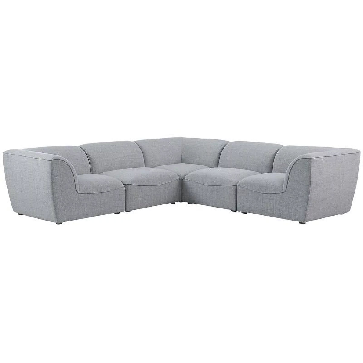 Grey Linen Textured Modular Sectional L25988