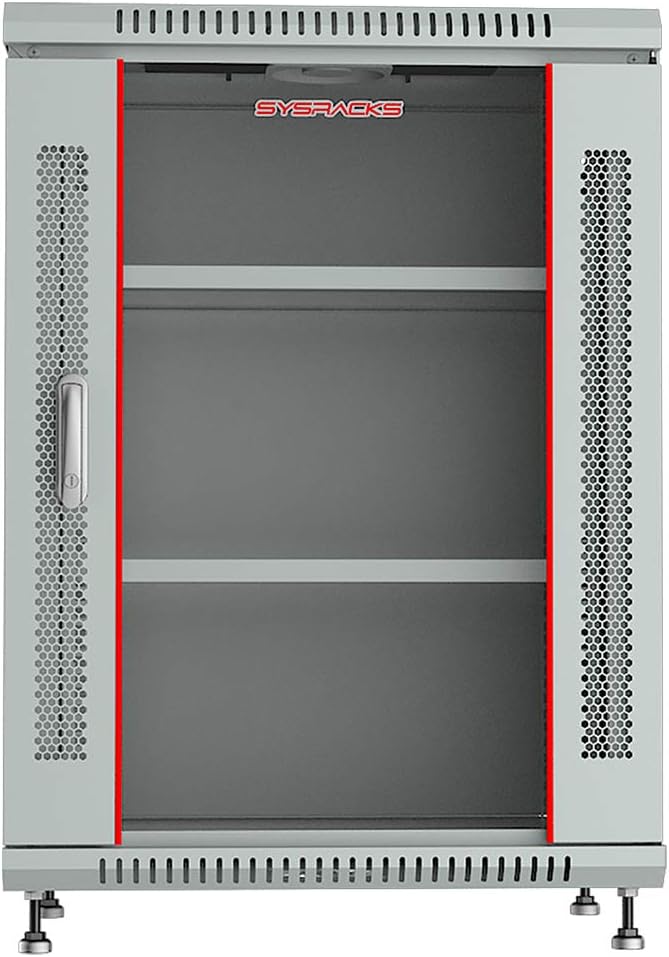 15U Wall Mount Gray IT Network Server Rack Cabinet Enclosure 24 Inch Depth J291