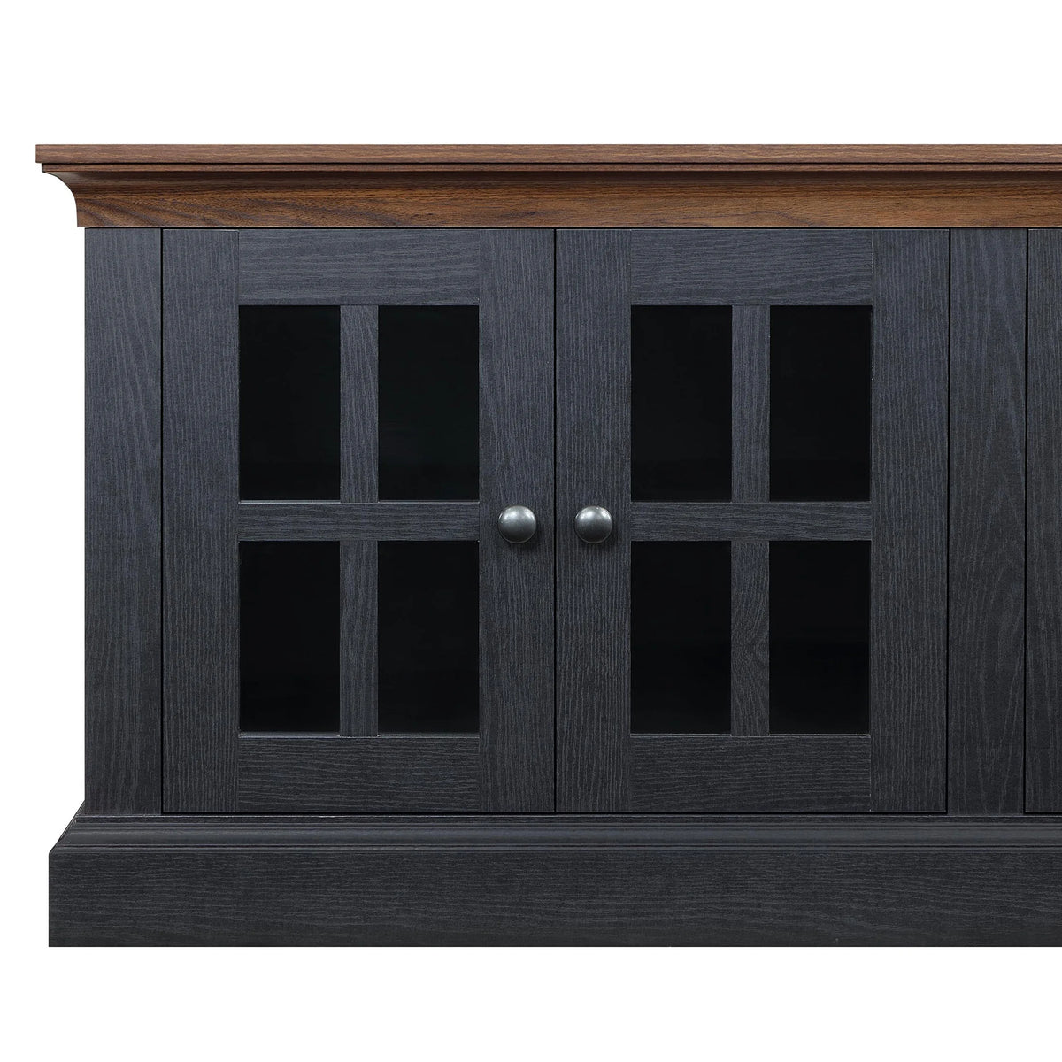 4-door TV Stand for TVs up to 85", White/Walnut Finish B455757