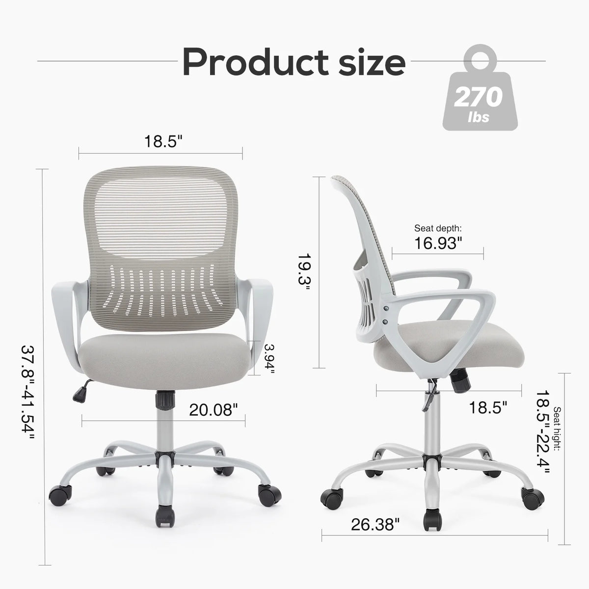 Ergonomic Mesh Office Chair with Lumbar Support S6207