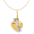 14K Two-Tone Gold Heart And Key Charm Necklace R743645