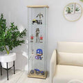 Glass Display Cabinet 4 Shelves with Door, Floor Standing Curio Bookshelf Q473843