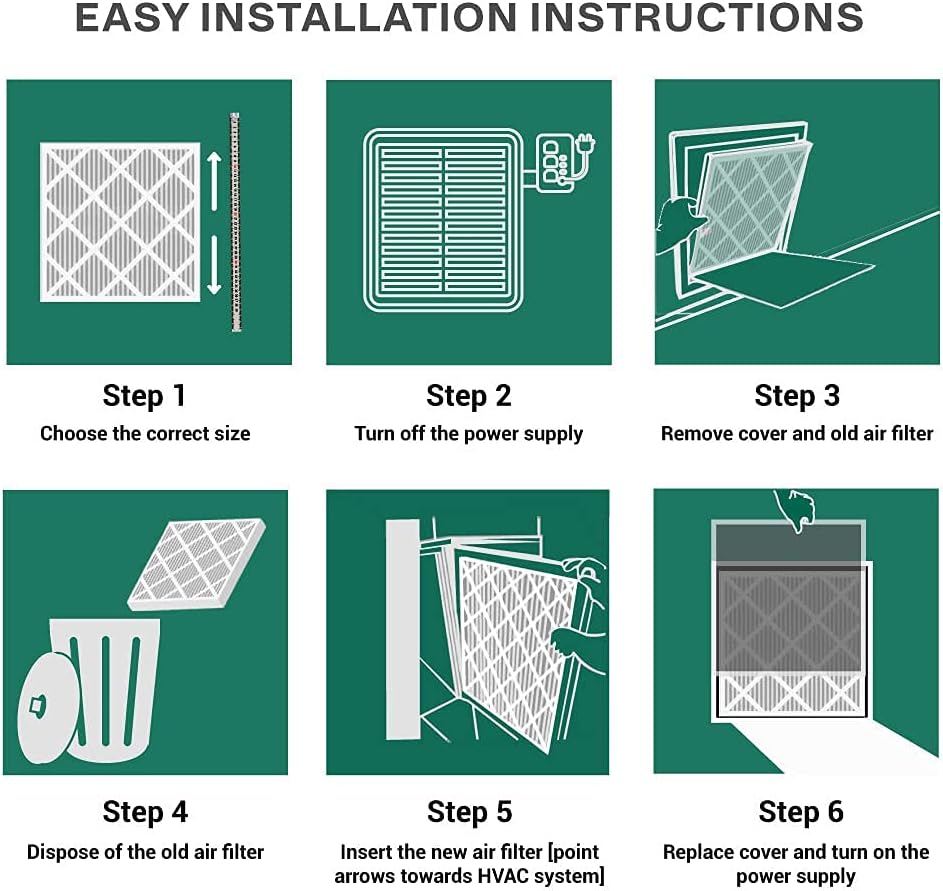 16x25x4 MERV 13 Pleated HVAC Air Filter (6-Pack) W14160