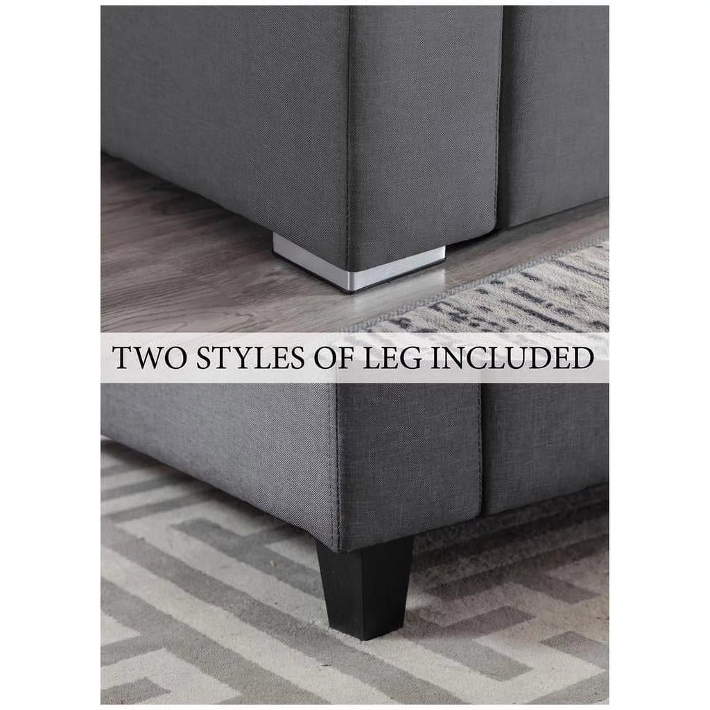Gray Fabric 6Pc Double Chaise Sectional S536