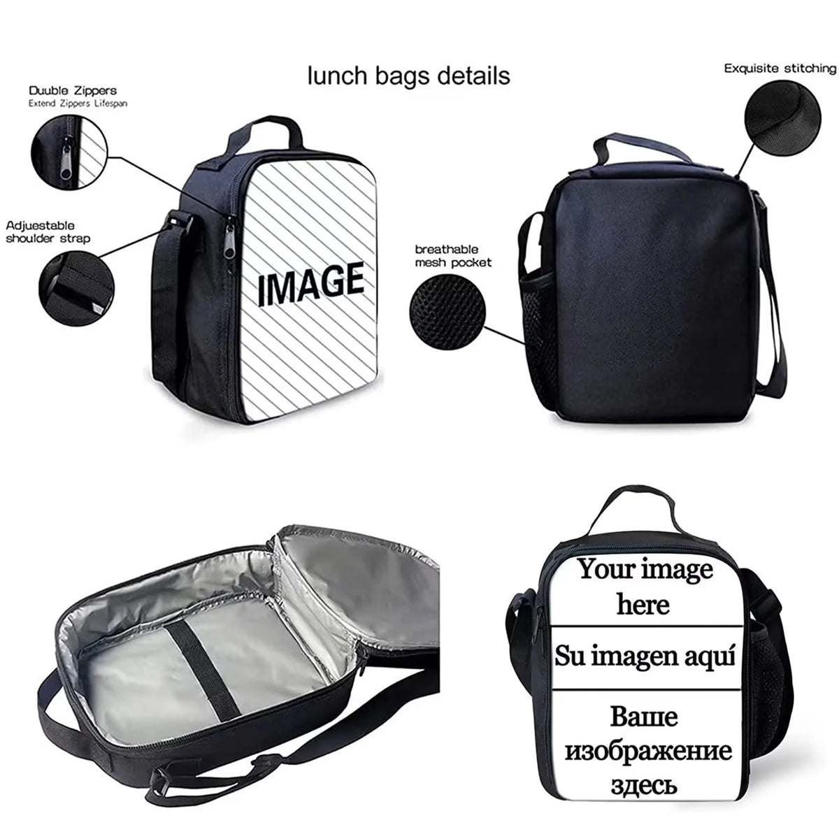 Sunflower Panda Kids Bookbag 3 Pieces Set with Thermal Lunch Bag and Pen Pouch S871