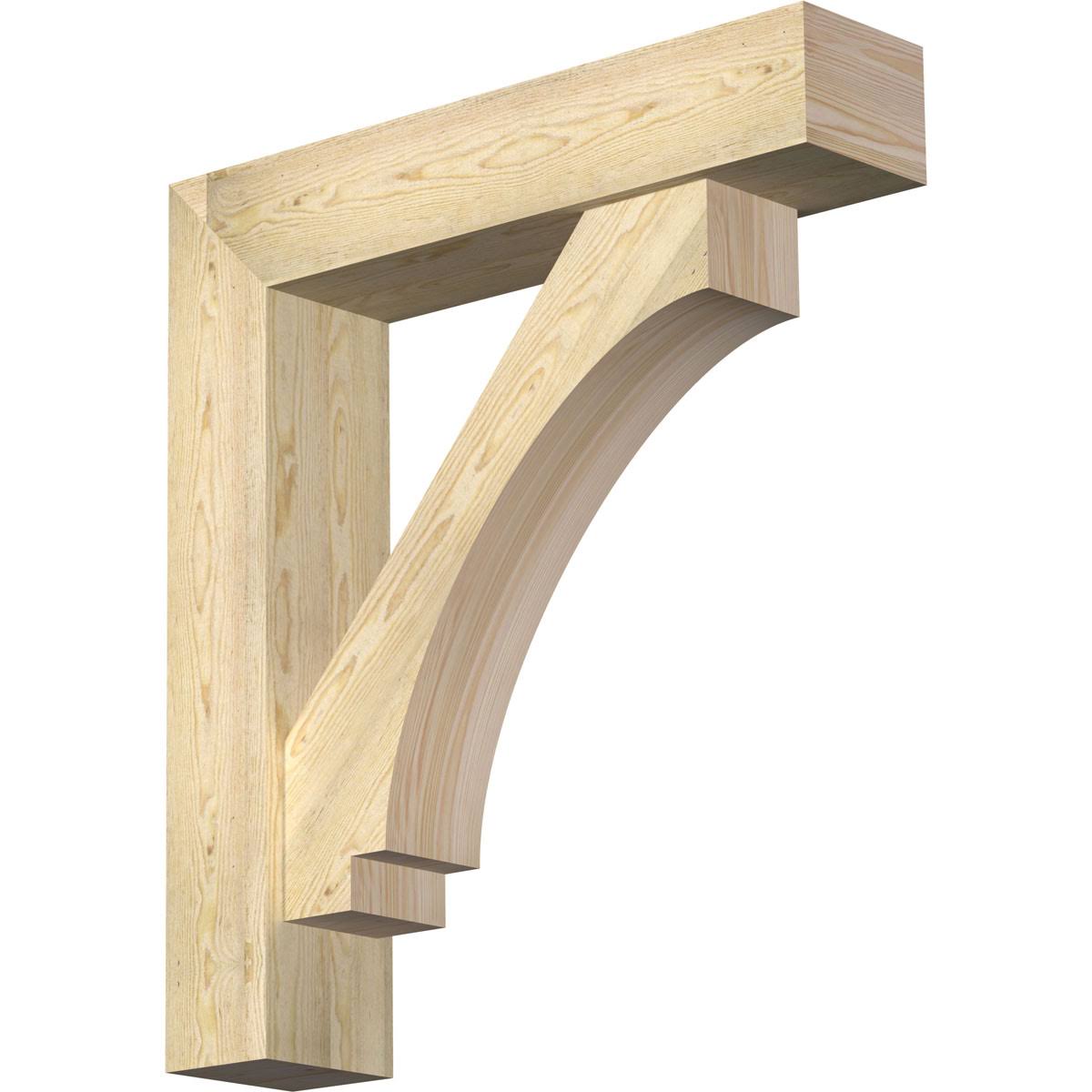 8x22W x 36x22D x 40x22H Douglas Fir Bracket with Offset Brace O8963