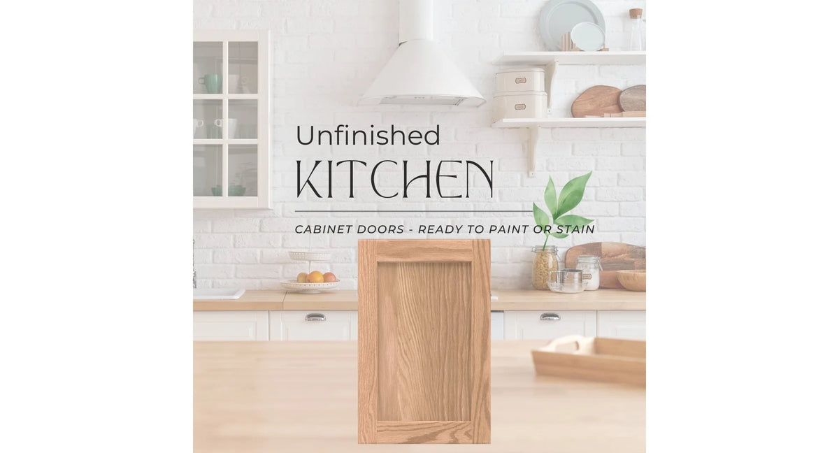 12 x 24 inch Unfinished Oak Wood Cabinet Door Q113824