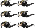 8 Pack Matte Black Privacy Door Knobs with Thumb Turn Lock O7026