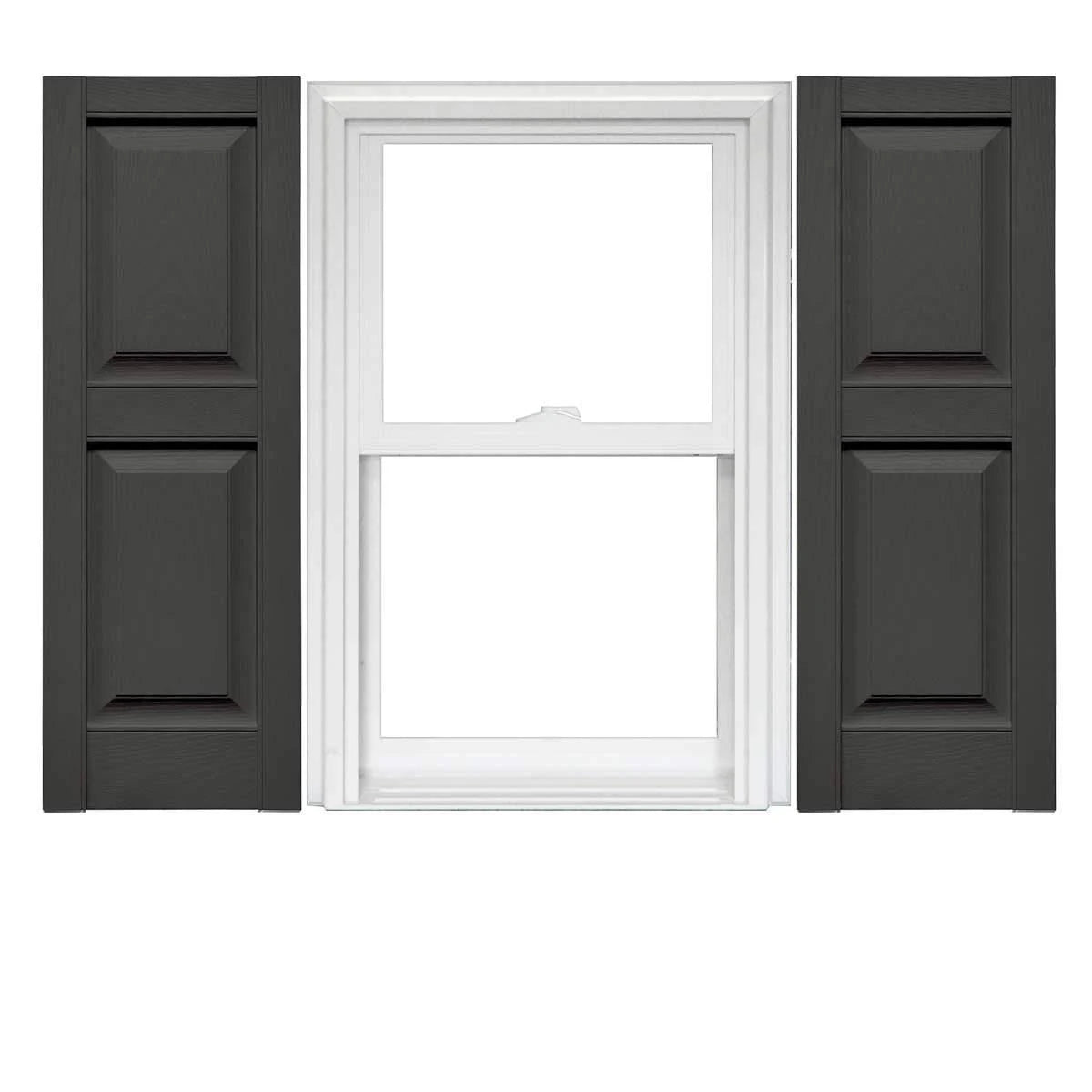 Raised Panel Vinyl Shutters 1 Pair 14.75 x 63 Tuxedo Grey E617
