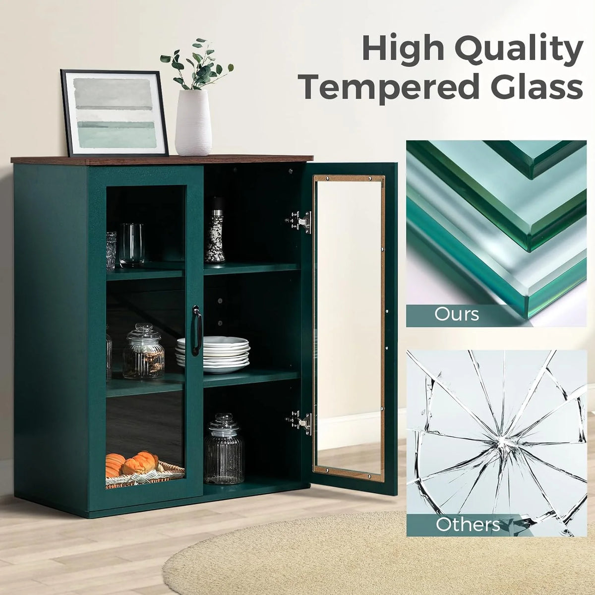 Storage Buffet Cabinet with Glass Doors H80688