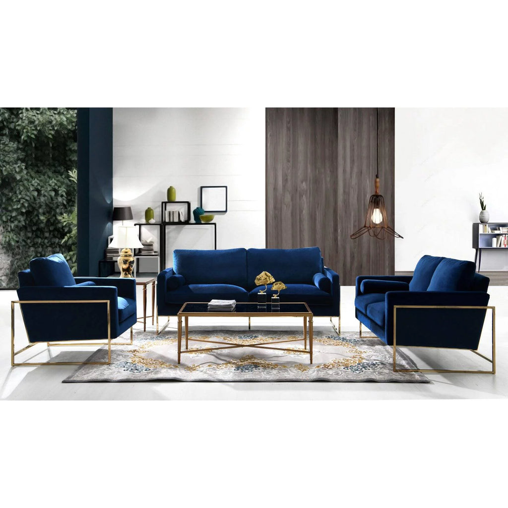 Navy Velvet Loveseat I45765