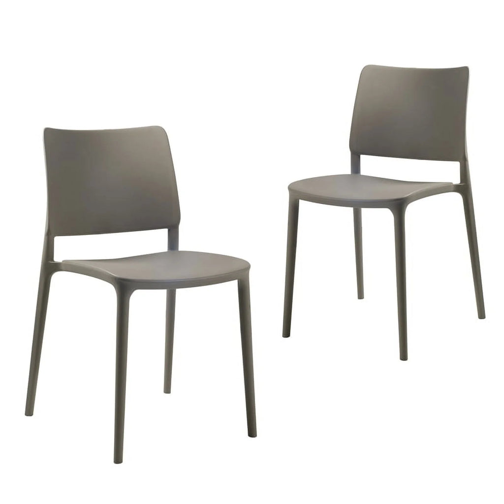 Taupe Resin Patio Dining Chair Set of 2 K24997