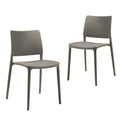 Taupe Resin Patio Dining Chair Set of 2 K24997