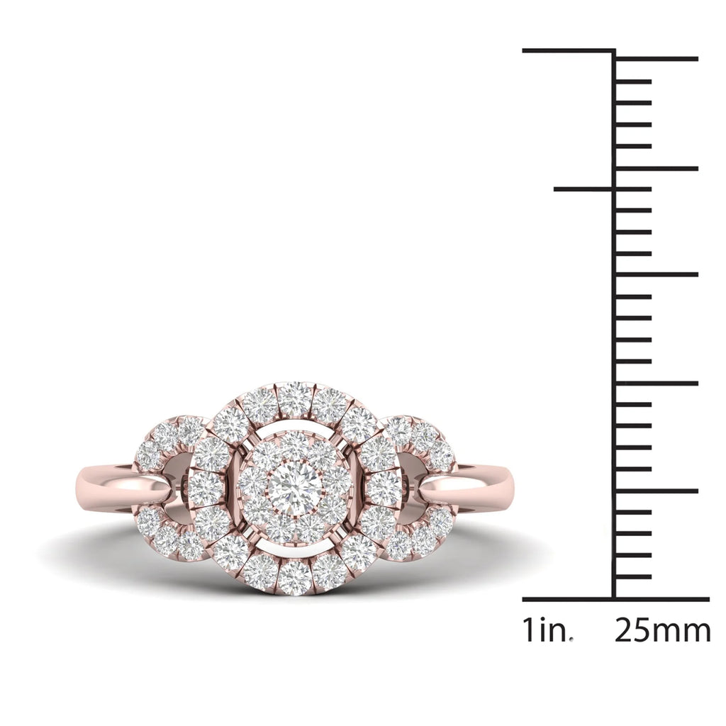 10K Rose Gold Diamond Cluster Engagement Ring Z72759