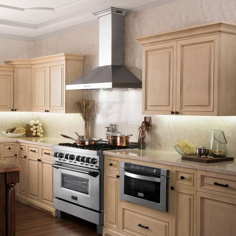36 in. 400 CFM Ducted Wall Mount Range Hood in Stainless Steel Z62783